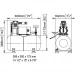 M3 compressor AISI 304 8 liter 12/24 Volt