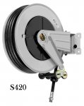 Air/water hose reel 100 bar swiveling